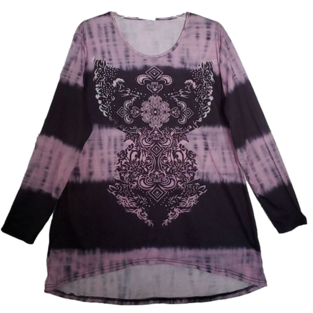Shein Womens Plus Long Sleeve Tie Dye Shirt Size 5x (US Size L/XL)